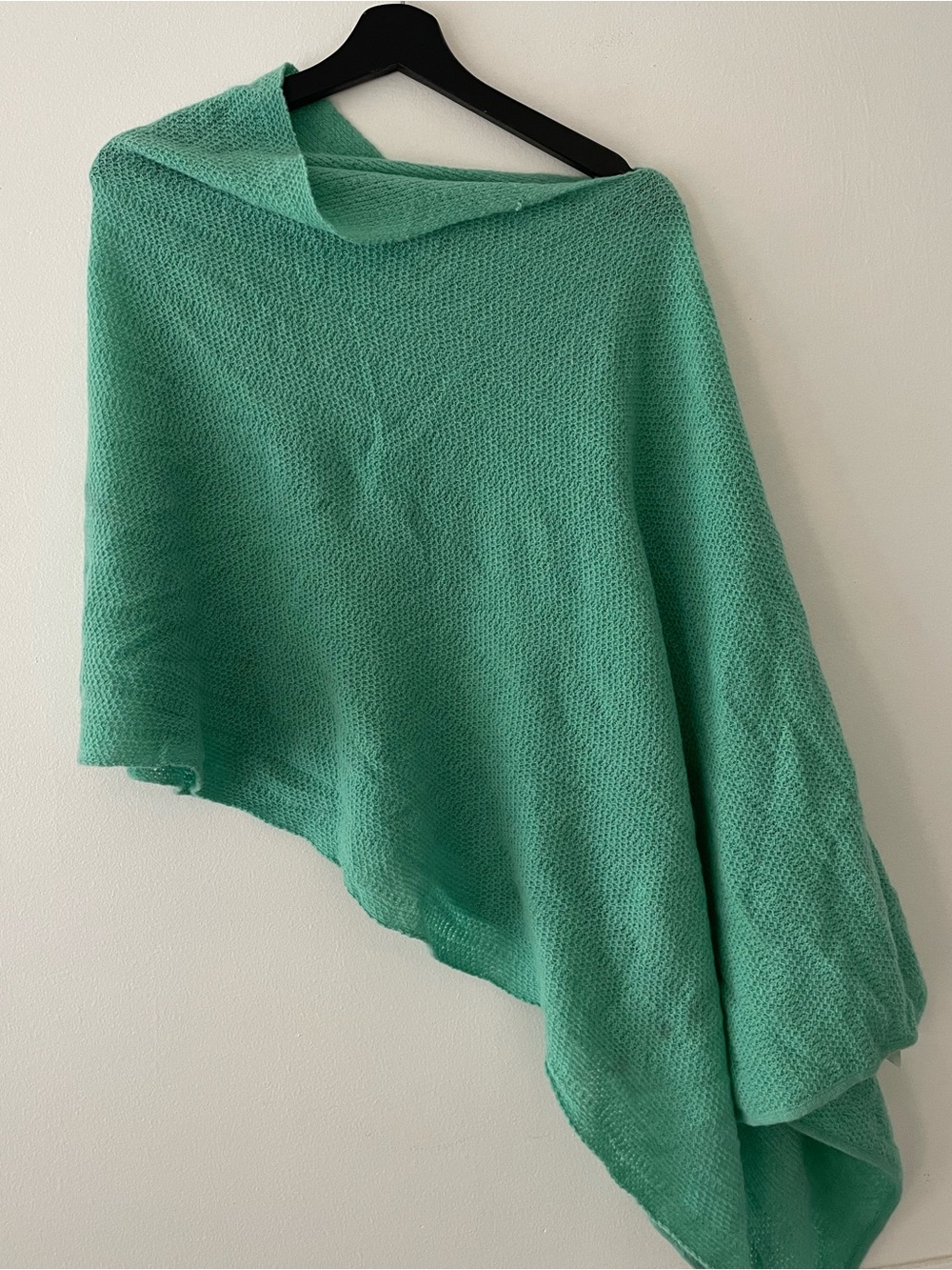 Portolano 60% Lambswool 40% Nylon Knit Asymmetrical Poncho OS